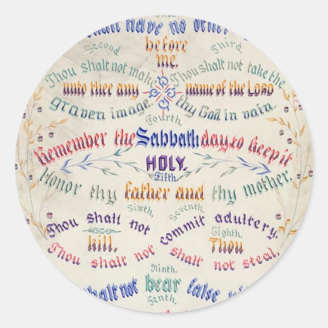 The Ten Commandments stickers (Front)
