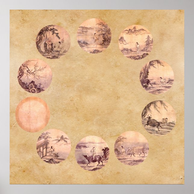 The Ten Oxherding Zen Poster (Front)