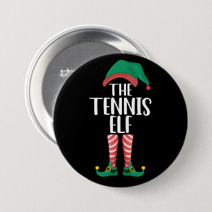 The Tennis Elf Matching Family Group Christmas 7.5 Cm Round Badge