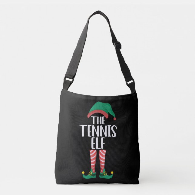 The Tennis Elf Matching Family Group Christmas Crossbody Bag (Front)