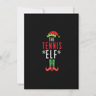 The Tennis Elf Tennis Player Merry Xmas Christmas  Invitation