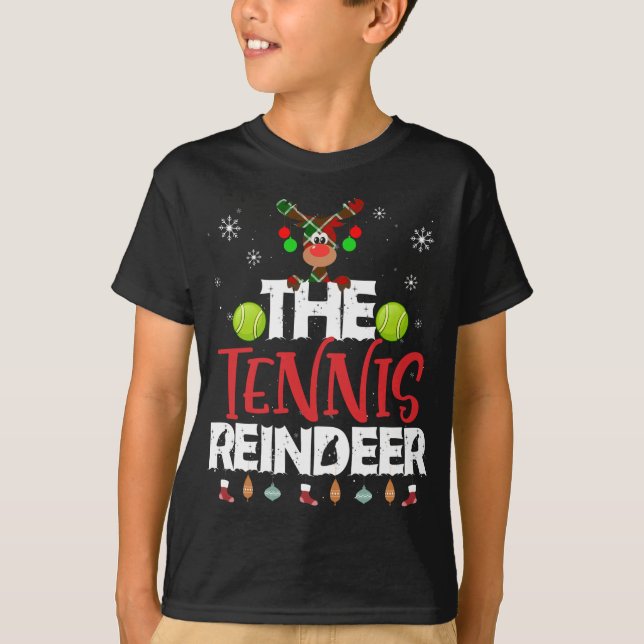 The Tennis Reindeer Christmas Pajama Family Matchi T-Shirt (Front)