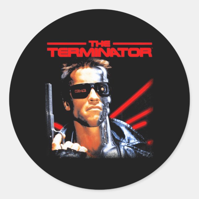 The Terminator Movie Box Classic Round Sticker (Front)