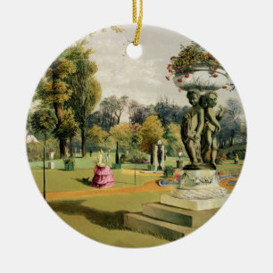 The Terrace Garden, Woburn Abbey (chromolitho) Ceramic Tree Decoration