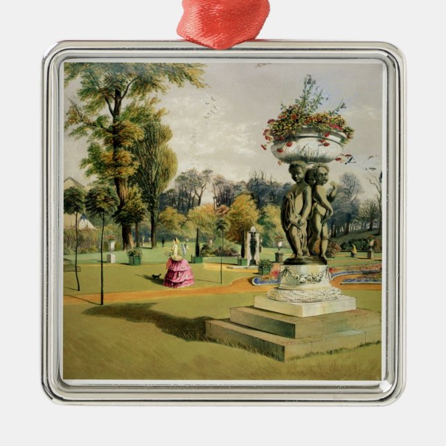The Terrace Garden, Woburn Abbey (chromolitho) Metal Tree Decoration (Front)