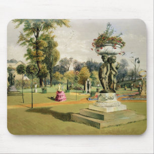 The Terrace Garden, Woburn Abbey (chromolitho) Mouse Mat