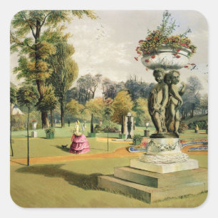 The Terrace Garden, Woburn Abbey (chromolitho) Square Sticker