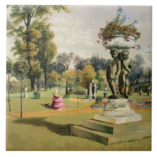 The Terrace Garden, Woburn Abbey (chromolitho) Tile (Front)