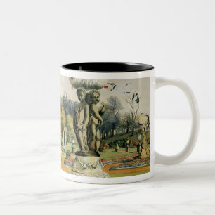 The Terrace Garden, Woburn Abbey (chromolitho) Two-Tone Coffee Mug