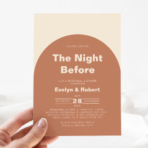 The Terracotta Night Before Rehearsal Dinner   Invitation