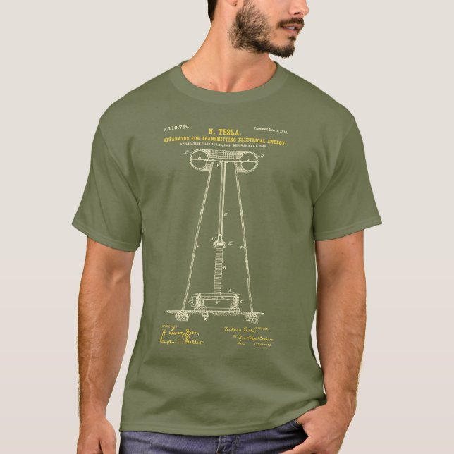 The Tesla Coil Fatigue Green T-Shirt (Front)