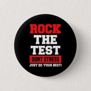 The Test Don't Stress Just Do Your Best Funny Test 6 Cm Round Badge