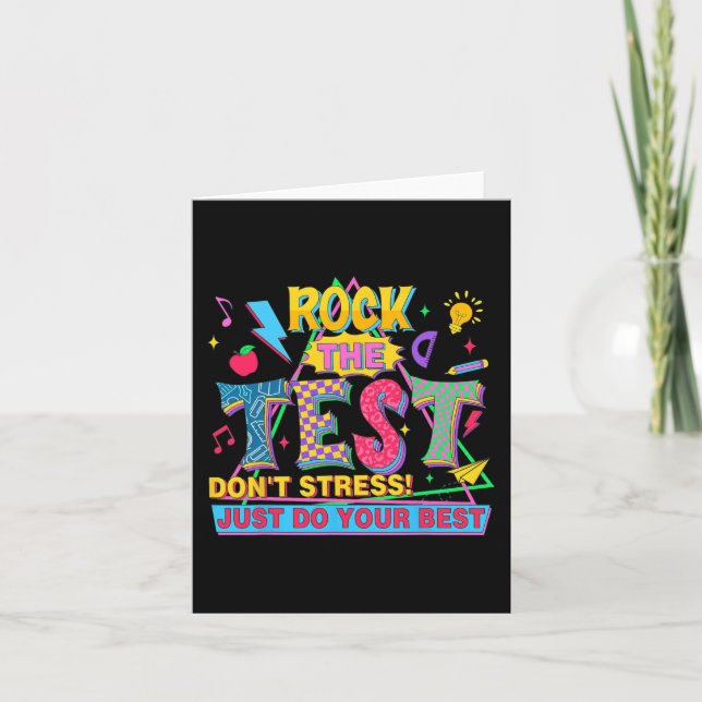 The Test Dont Stress Motivational Teacher Testing  Card (Front)