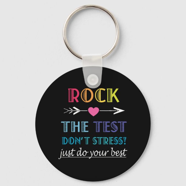 The Test-funny School Student Teacher Test Day  Key Ring (Front)