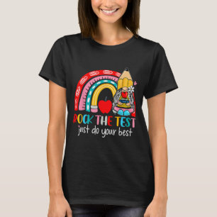 The Test Funny Teacher Testing Day Rainbow Gnomes T-Shirt