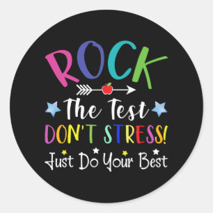 The Test Pre-k Preschool Students Test Day Teacher Classic Round Sticker