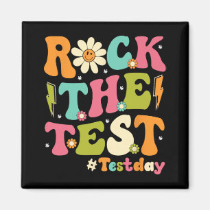 The Test Retro Groovy Teacher Test Day Testing Day Magnet