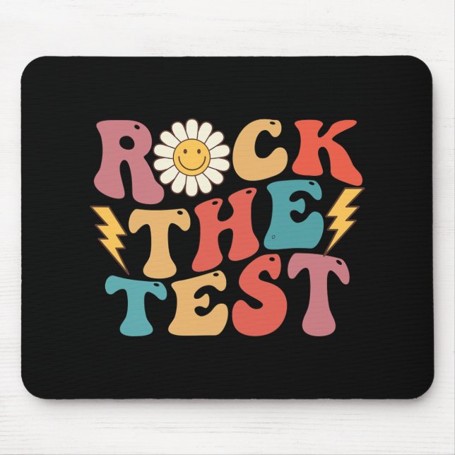 The Test Retro Groovy Teacher Test Day Testing Day Mouse Mat (Front)