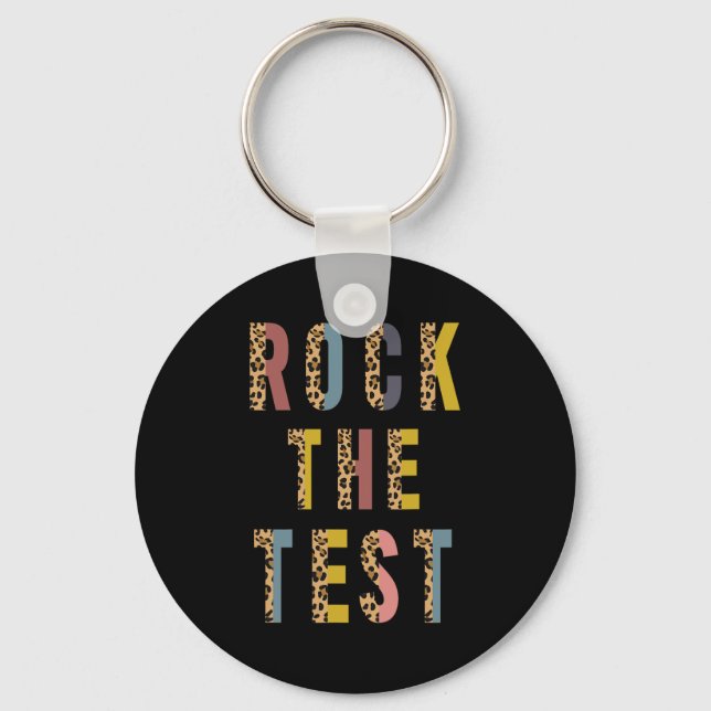 The Test Retro Motivational Testing Day Teacher St Key Ring (Front)