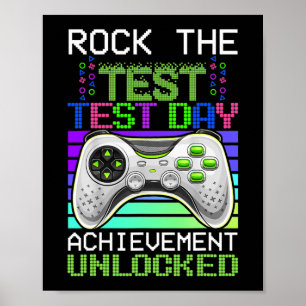 The Test Teacher Day Gaming Gamer Test Day Unlocke Poster