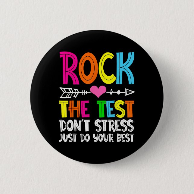 The Test Teacher Test Day Testing Day Funny Teache 6 Cm Round Badge (Front)