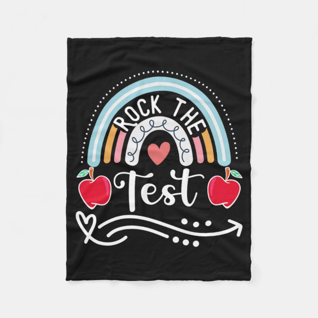 The Test Teacher Test Day Testing Day Funny Teache Fleece Blanket (Front)