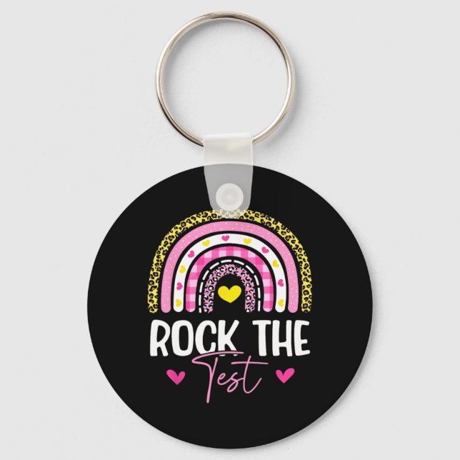 The Test Teacher Test Day Testing Day Funny Teache Key Ring (Front)