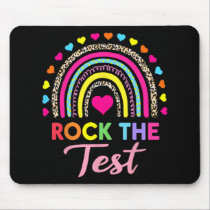The Test Test Day Teacher Testing Day Rainbow Leop Mouse Mat