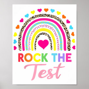 The Test Test Day Teacher Testing Day Rainbow Leop Poster