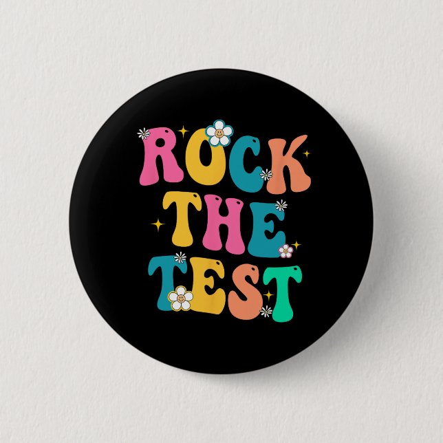The Test Testing Day 2023 For School Teachers Stud 6 Cm Round Badge (Front)