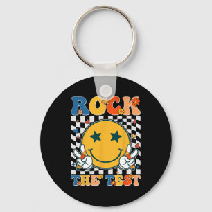 The Test Testing Day Retro Groovy Teacher Student Key Ring