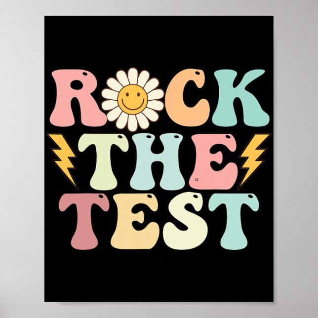 The Test Testing Day Retro Groovy Teacher Test Day Poster (Front)