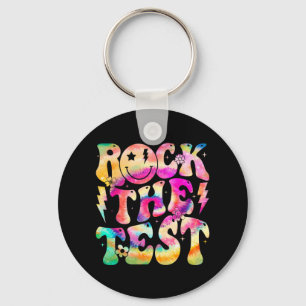 The Test Testing Day Retro Hippie Motivational Tea Key Ring