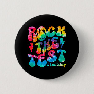 The Test Testing Day Retro Motivational Teacher St 6 Cm Round Badge