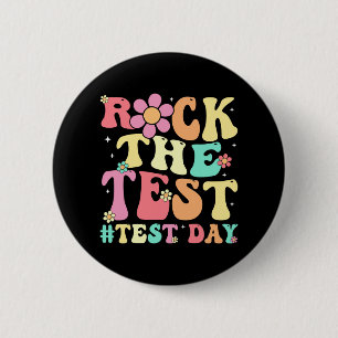 The Test Testing Day Retro Motivational Teacher St 6 Cm Round Badge