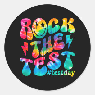 The Test Testing Day Retro Motivational Teacher St Classic Round Sticker