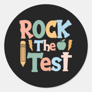 The Test Testing Day Retro Motivational Teacher St Classic Round Sticker