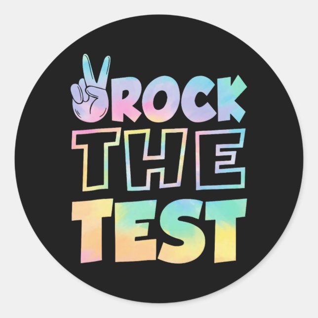 The Test Testing Day Retro Motivational Teacher St Classic Round Sticker (Front)
