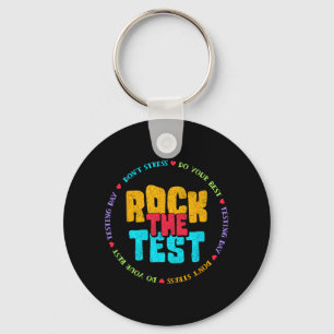 The Test Testing Day Retro Motivational Teacher St Key Ring