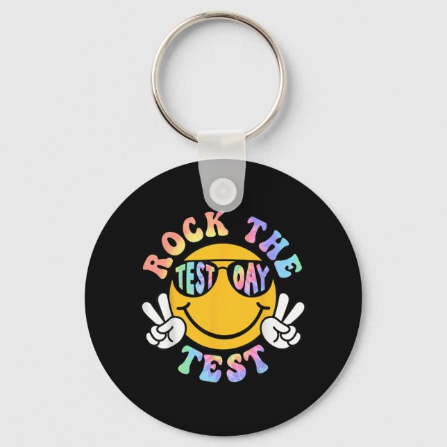 The Test Testing Day Retro Motivational Teacher St Key Ring (Front)