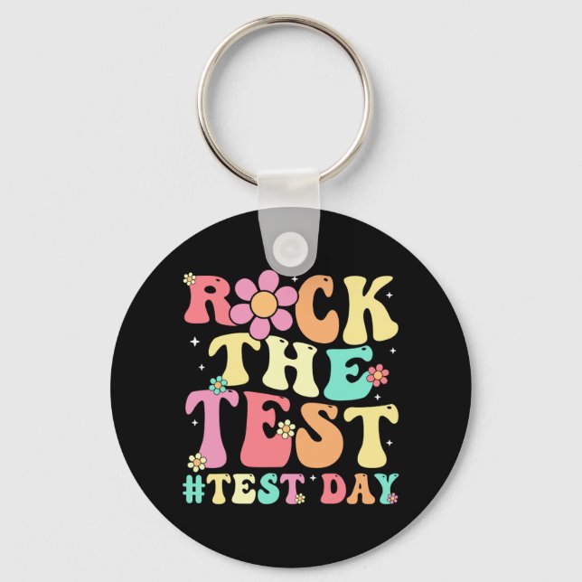 The Test Testing Day Retro Motivational Teacher St Key Ring (Front)