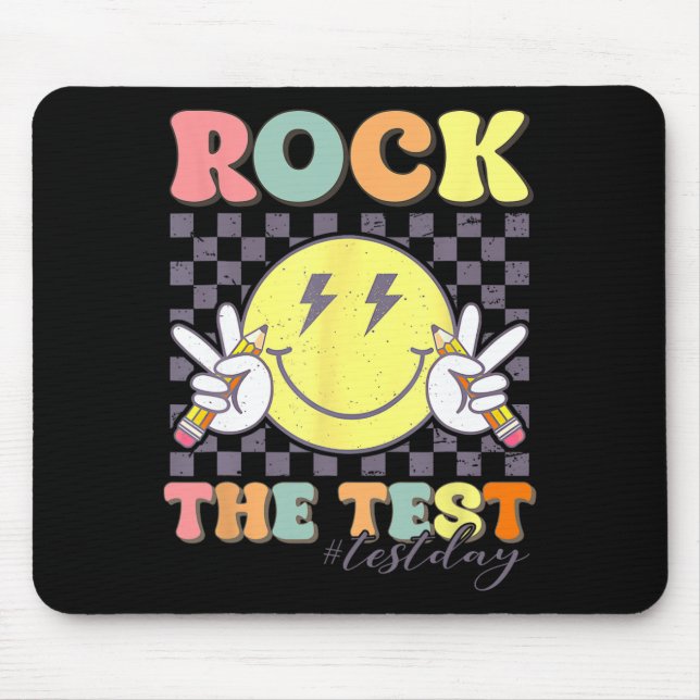 The Test Testing Day Retro Motivational Teacher St Mouse Mat (Front)