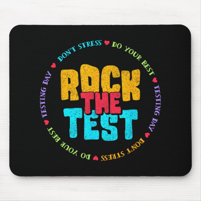 The Test Testing Day Retro Motivational Teacher St Mouse Mat (Front)