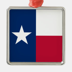 The Texan Lone Star State Flag of Texas Metal Tree Decoration