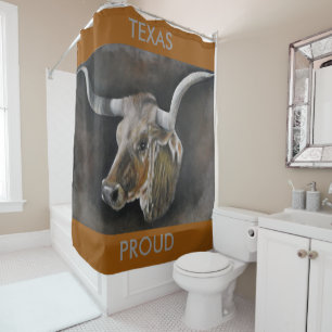 The Texas Longhorn Shower Curtain