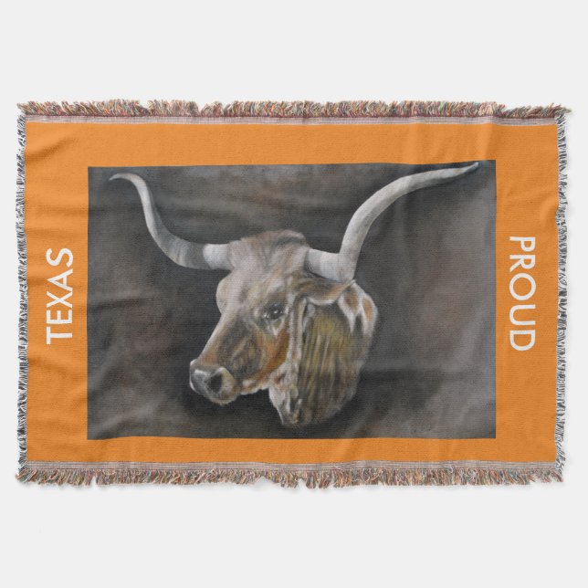 The Texas Longhorn Throw Blanket 2 (Front)