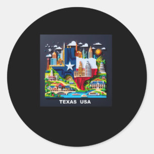 The Texas State In Usa Sticker1 Classic Round Sticker
