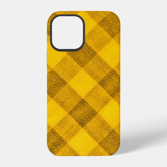 The texture of the bright yellow of binding gingha iPhone case (Back)