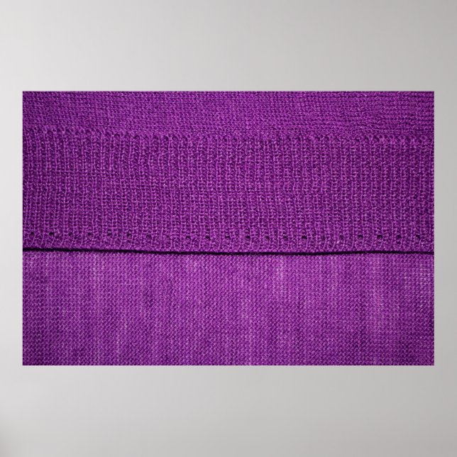 the texture of the knitted fabric, a plain purple  poster (Front)