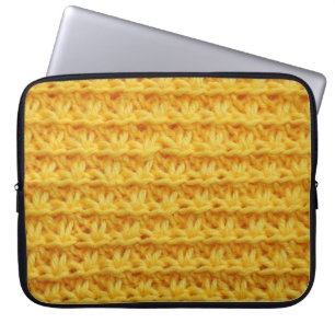 the texture of the knitted fabric with a striped d laptop sleeve